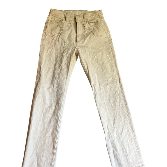 MOTHER Superior Cream Straight Leg Jeans - Picture 1 of 7
